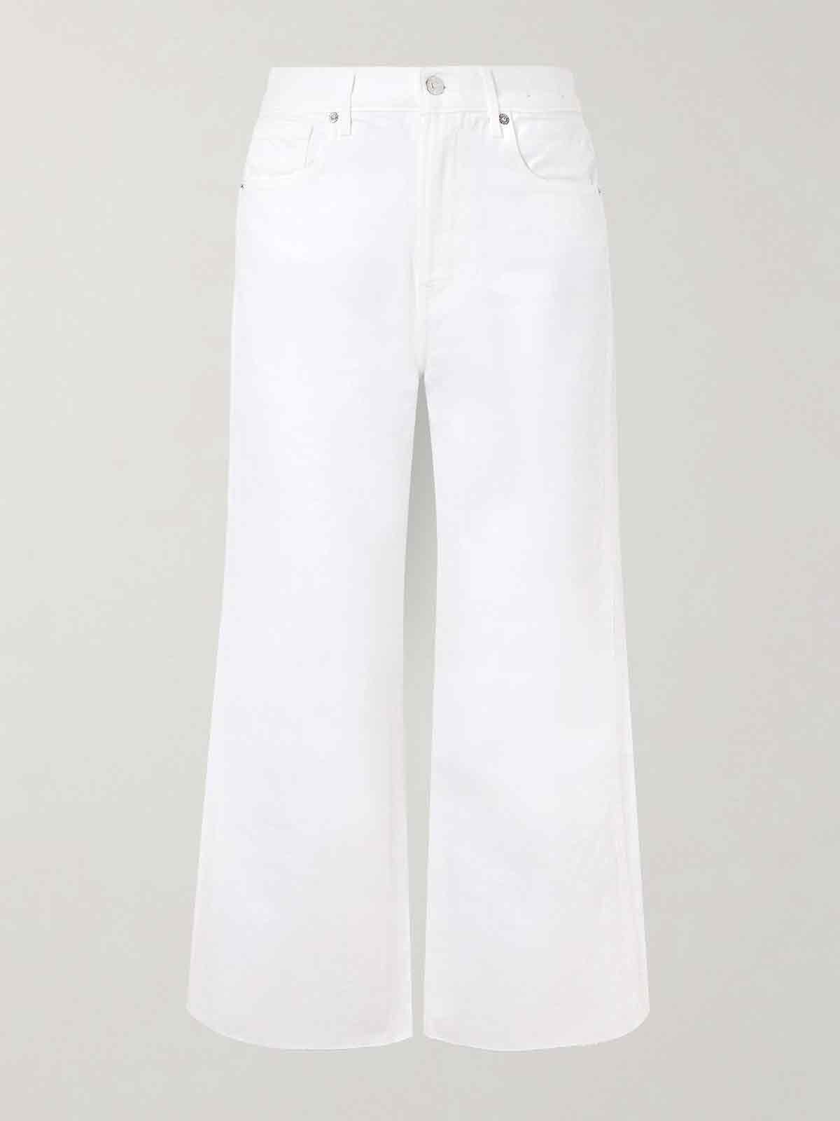 Taylor cropped frayed high-rise wide-leg jeans VERONICA BEARD