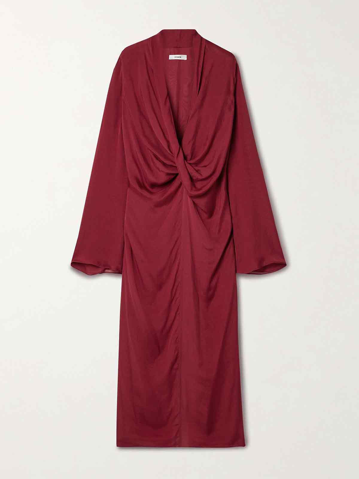 The Desma twist-front silk crepe de chine maxi dress INTERIOR