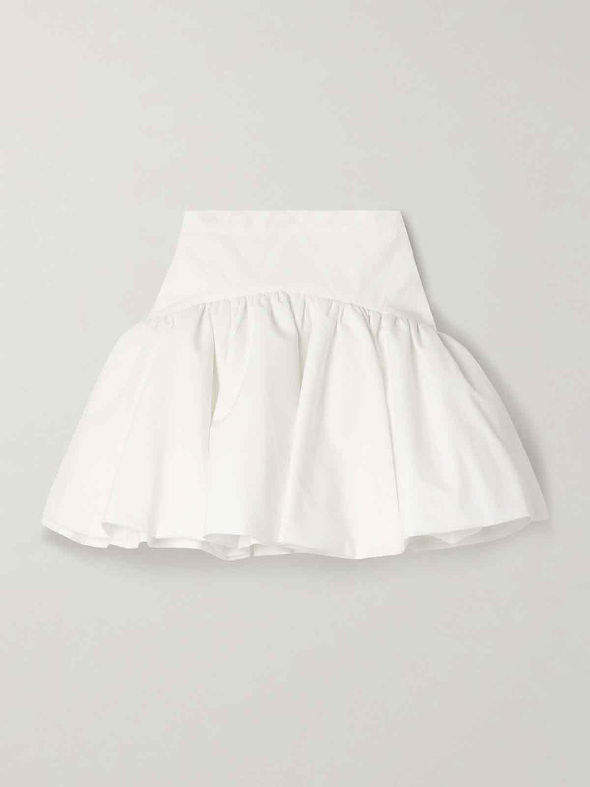 The Dolenze pleated cotton-poplin mini skirt INTERIOR