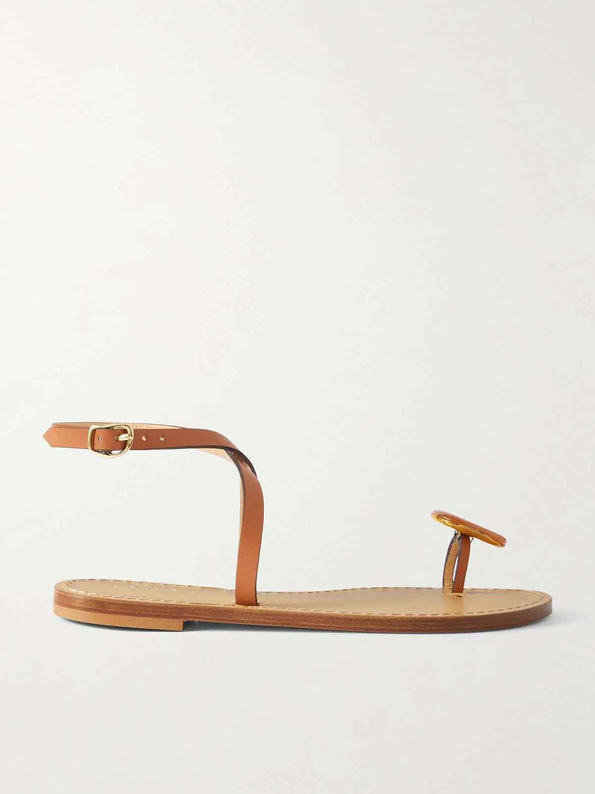 The Kigali agate-embellished leather sandals AMANU STUDIO