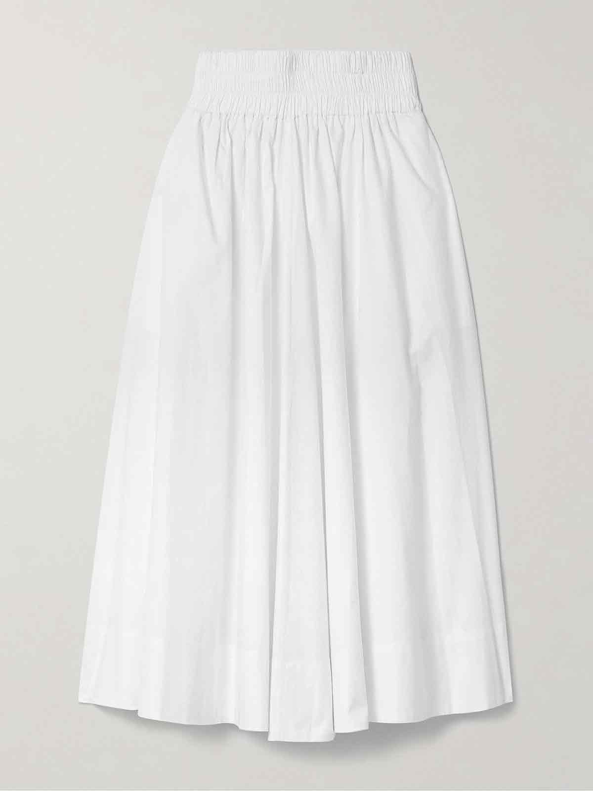 The Kyria pleated cotton-poplin midi skirt SUZIE KONDI