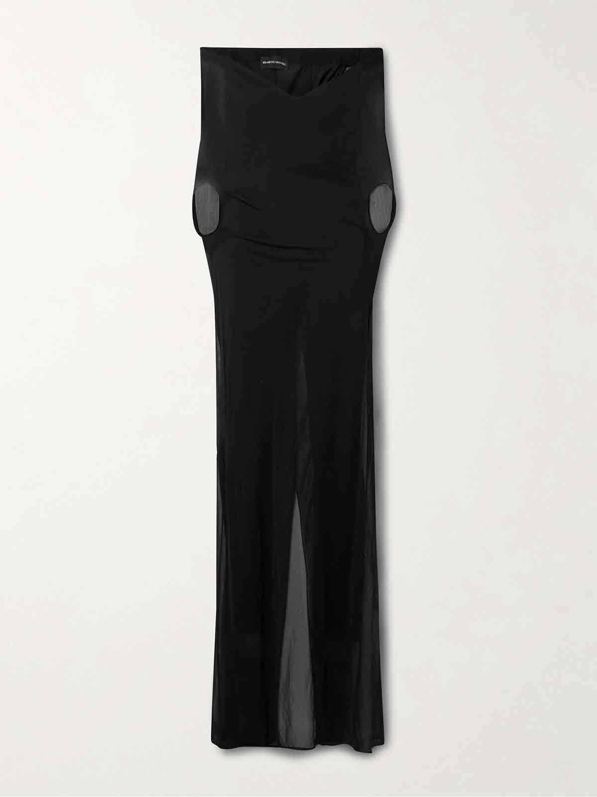 The Samira off-the-shoulder stretch-knit jumpsuit BRANDON MAXWELL