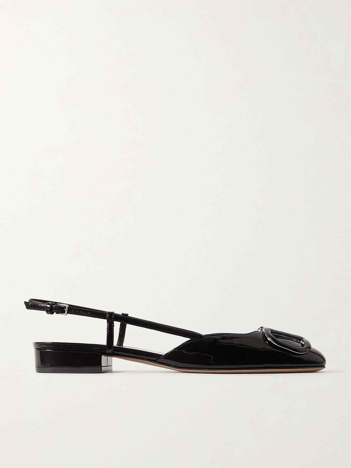 VLOGO patent-leather slingback flats VALENTINO GARAVANI