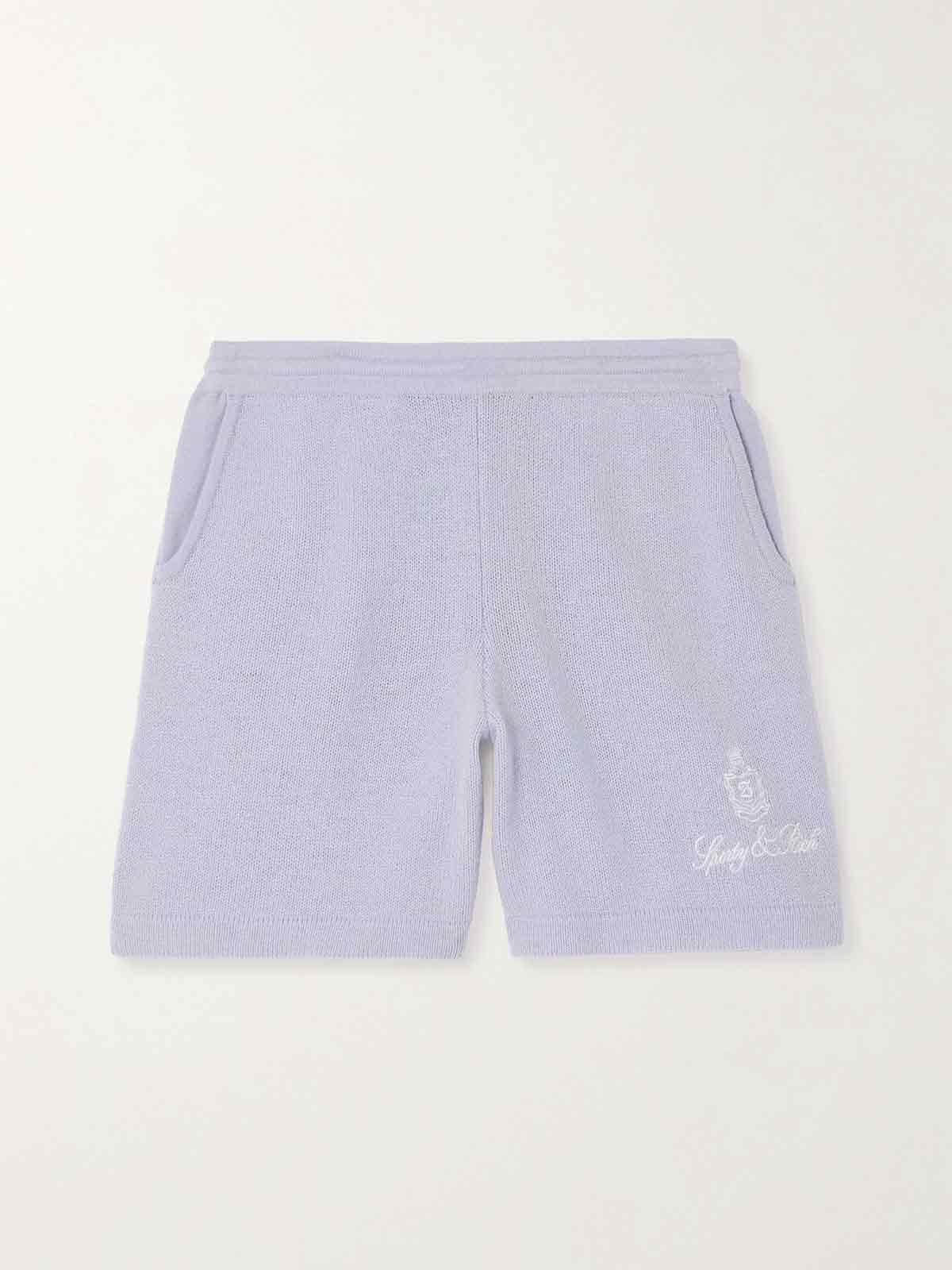 Vendome embroidered cashmere shorts SPORTY & RICH