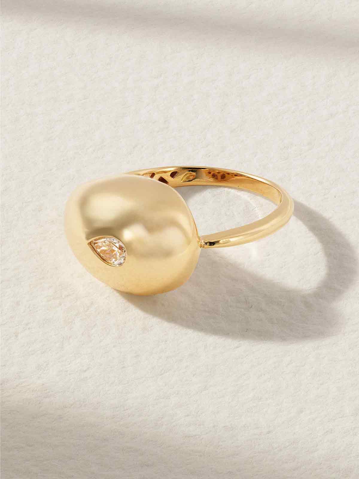 Water Droplet 14-karat gold diamond ring MATEO