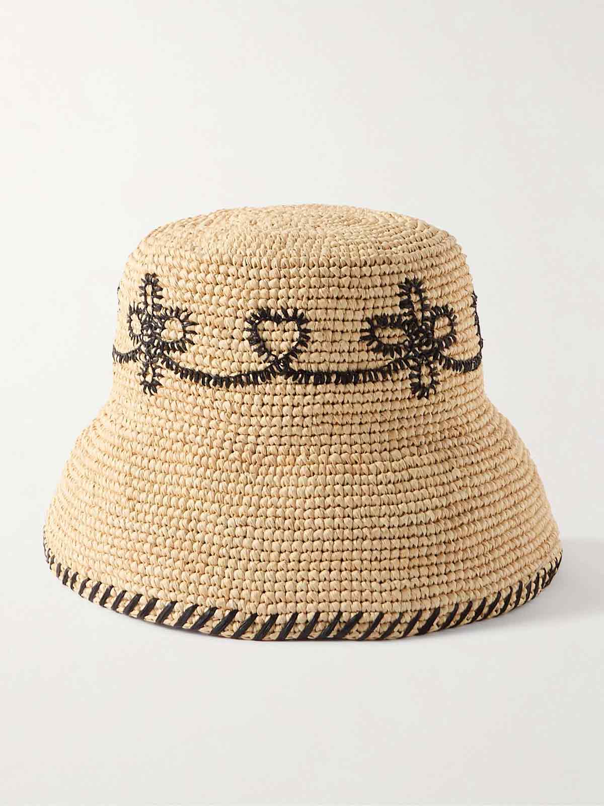 Whipstitched raffia bucket hat CHLOÉ