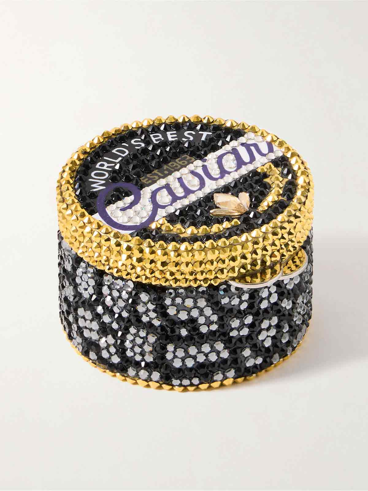 World’s Best Caviar crystal-embellished silver-tone pill box JUDITH LEIBER COUTURE