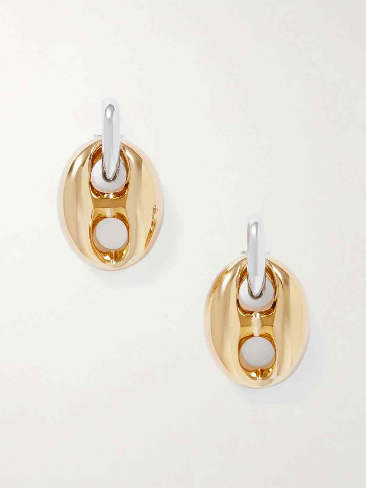 Xtra Eight silver- and gold-tone earrings RABANNE