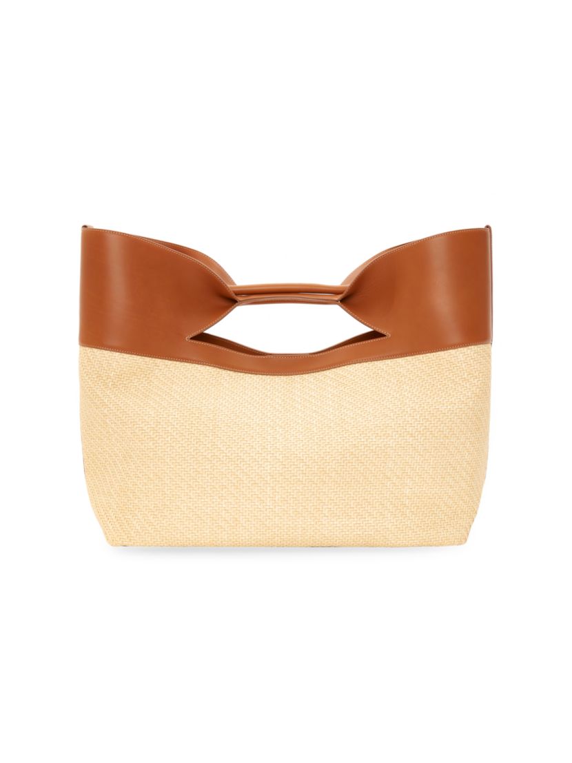 Alexander McQueen Bow Bag In Raffia