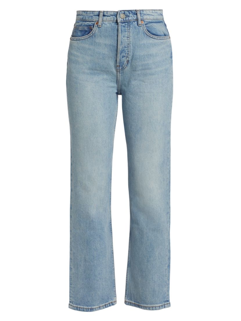 Reformation Cynthia Cotton High-Rise Straight-Leg Jeans