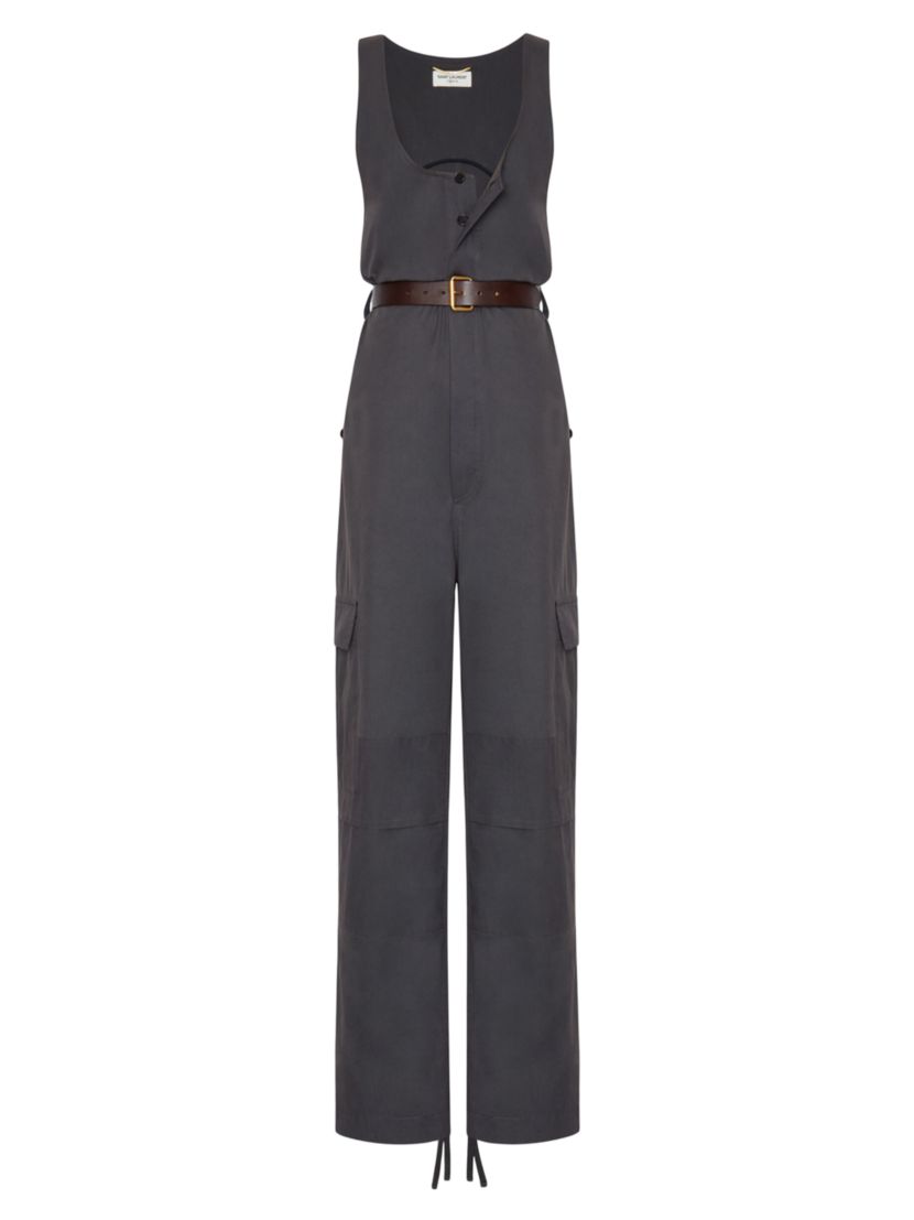 Saint Laurent Cassandre Jumpsuit in Cotton Twill