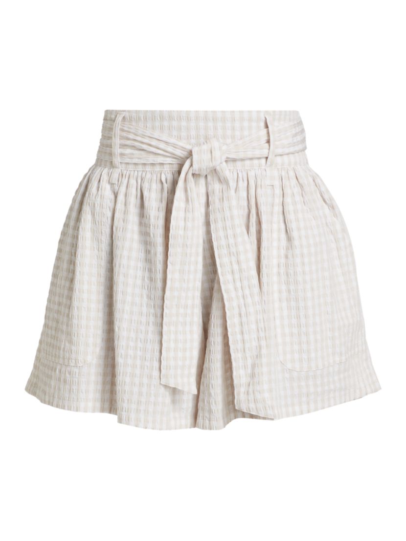 Splendid Gabrielle Gingham High-Rise Shorts