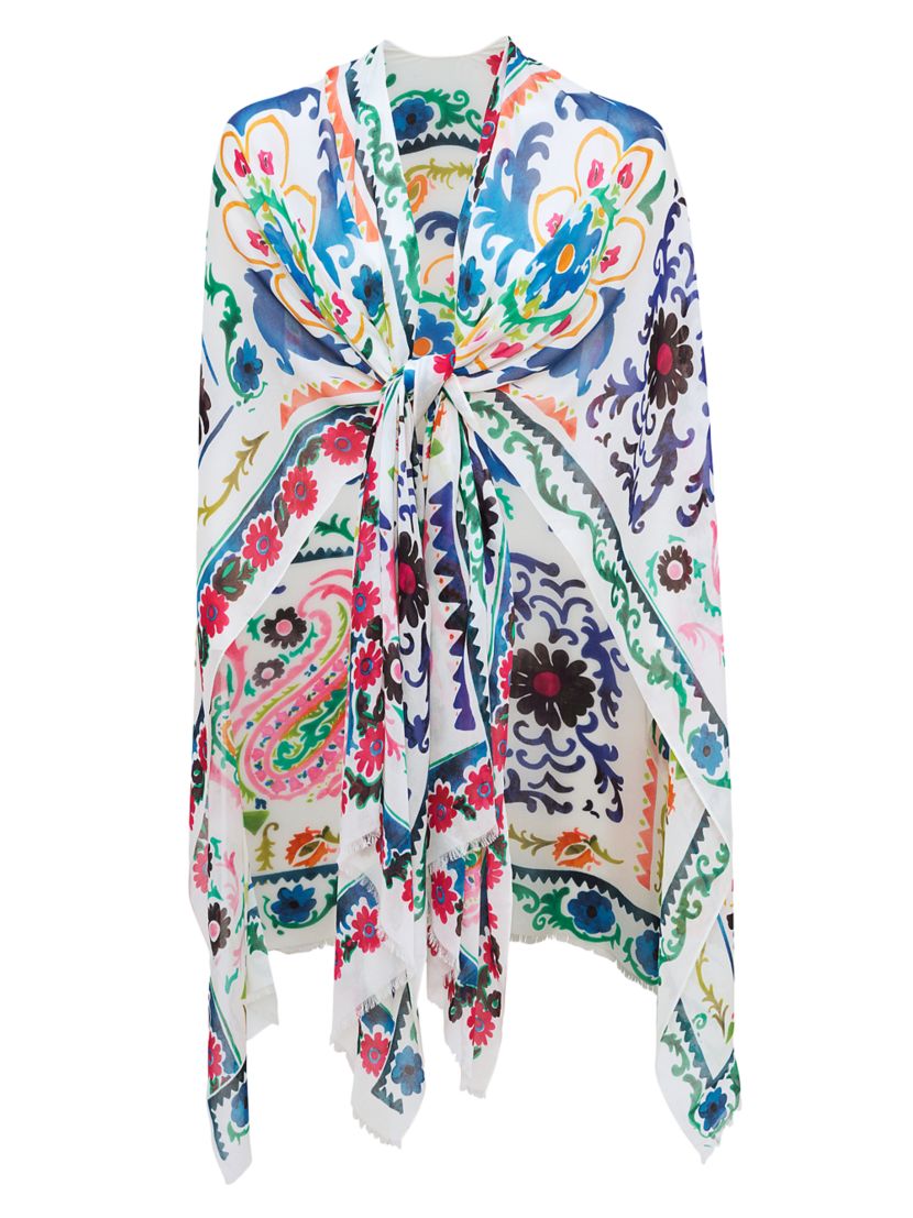 Robert Graham Ruby Paisley Floral Scarf Cover-Up