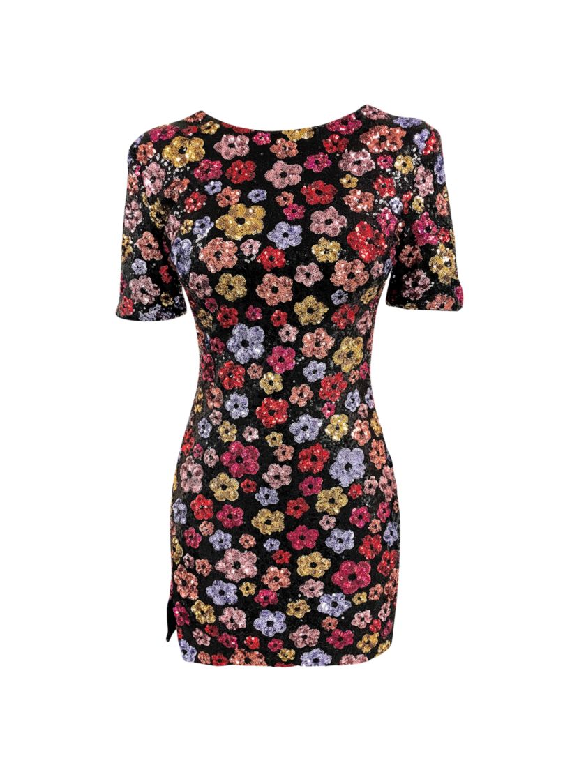 Dress The Population Maddox Floral Sequin-Embellished Body-Con Minidress