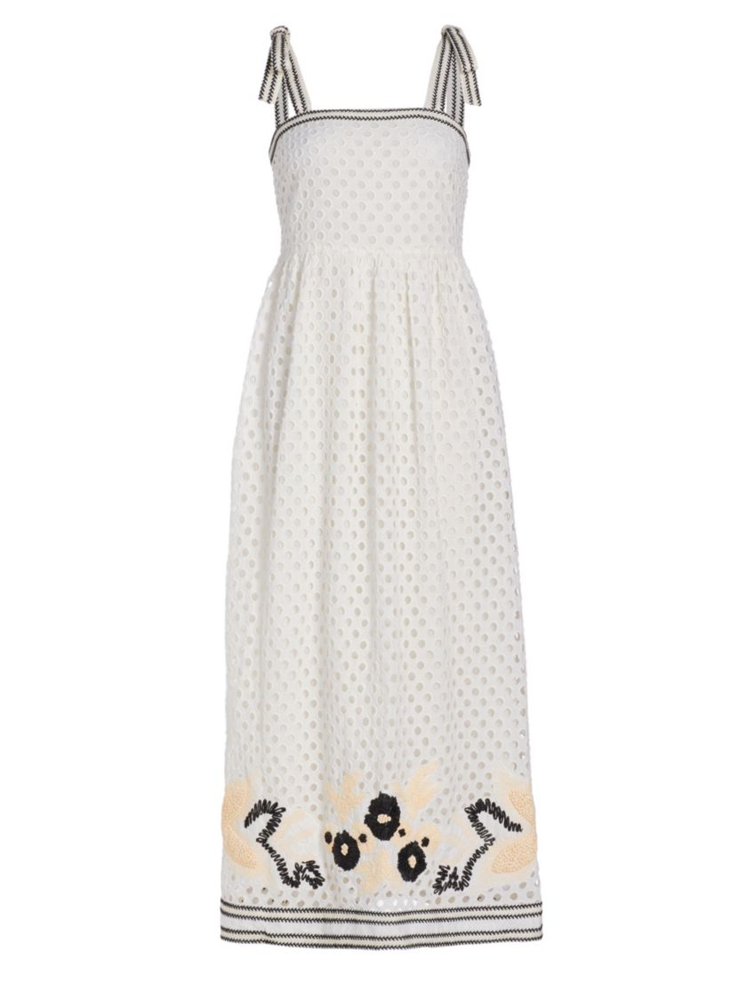 Marie Oliver Lulu Eyelet Cotton Maxi Dress