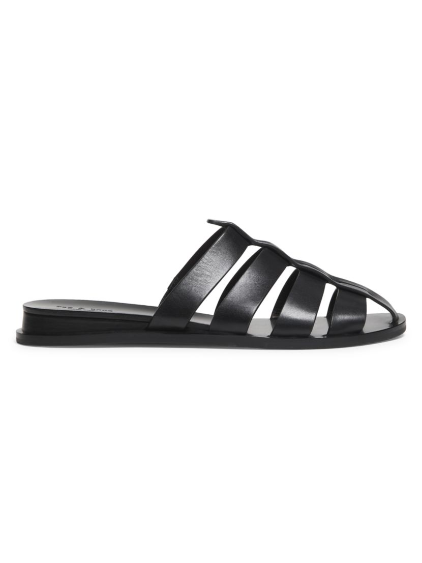 rag & bone Beau Fisherman Leather Slide Sandals