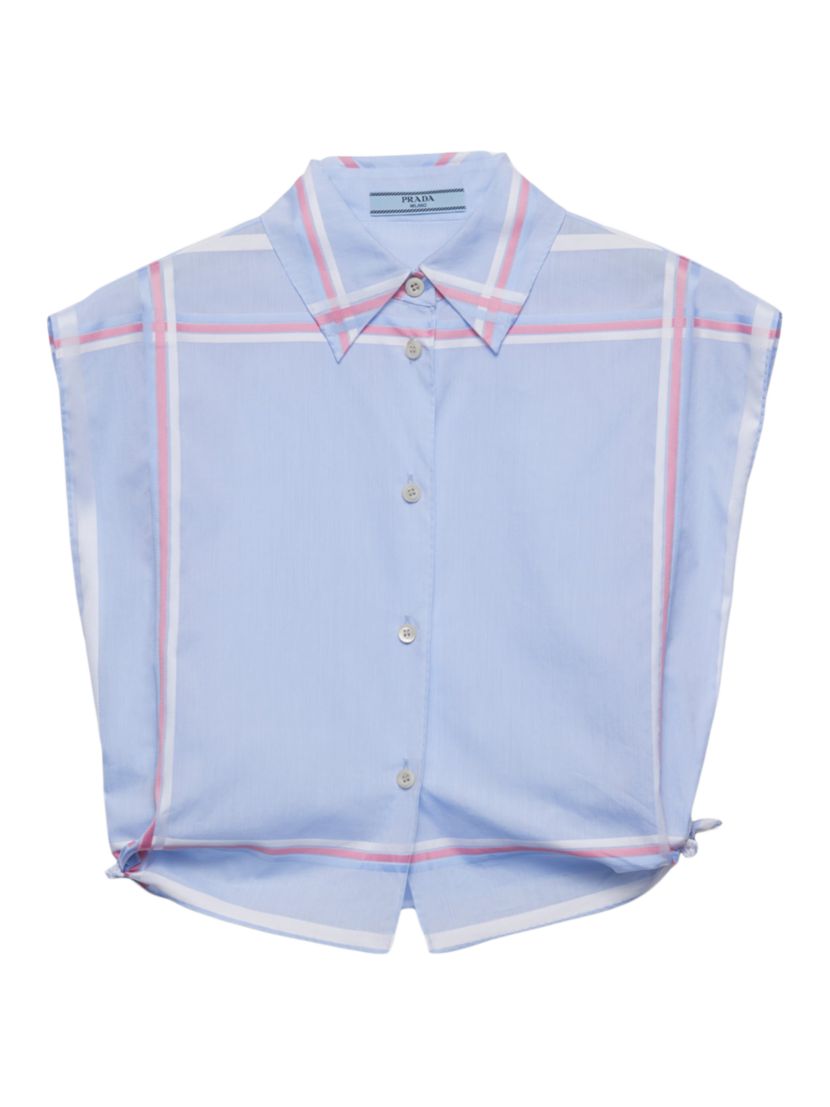 Prada Checked Cropped Cotton Shirt