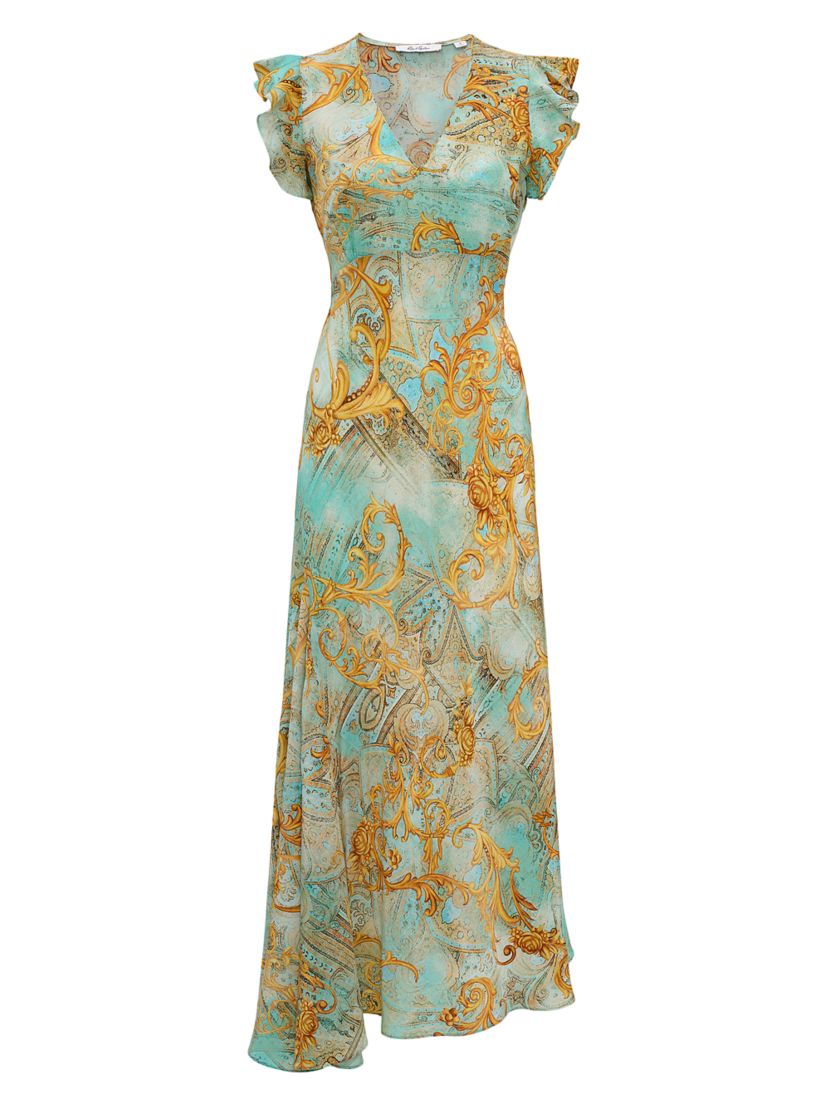 Robert Graham Leighton Baroque Silk-Blend Midi-Dress