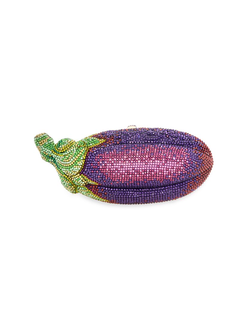 Judith Leiber Couture Eggplant Crystal-Embellished Clutch