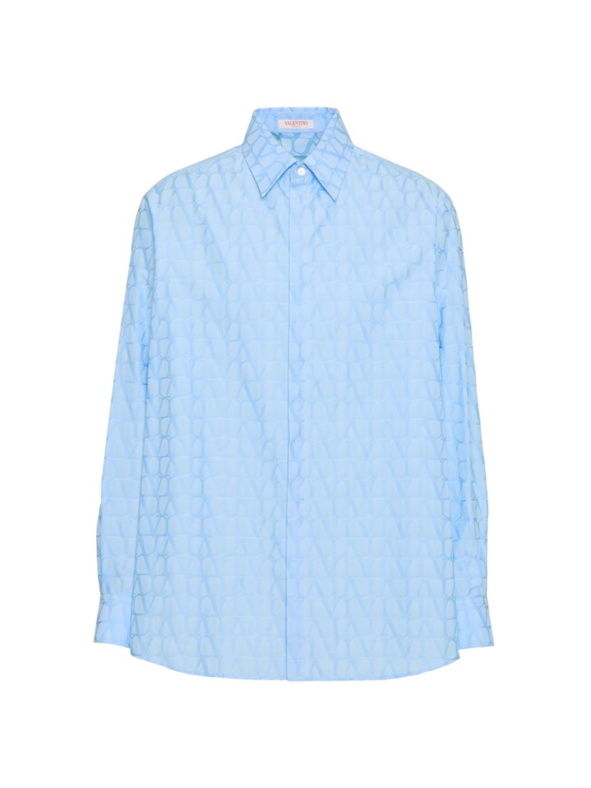 Valentino Garavani Cotton Poplin Shirt With Toile Iconographe Pattern