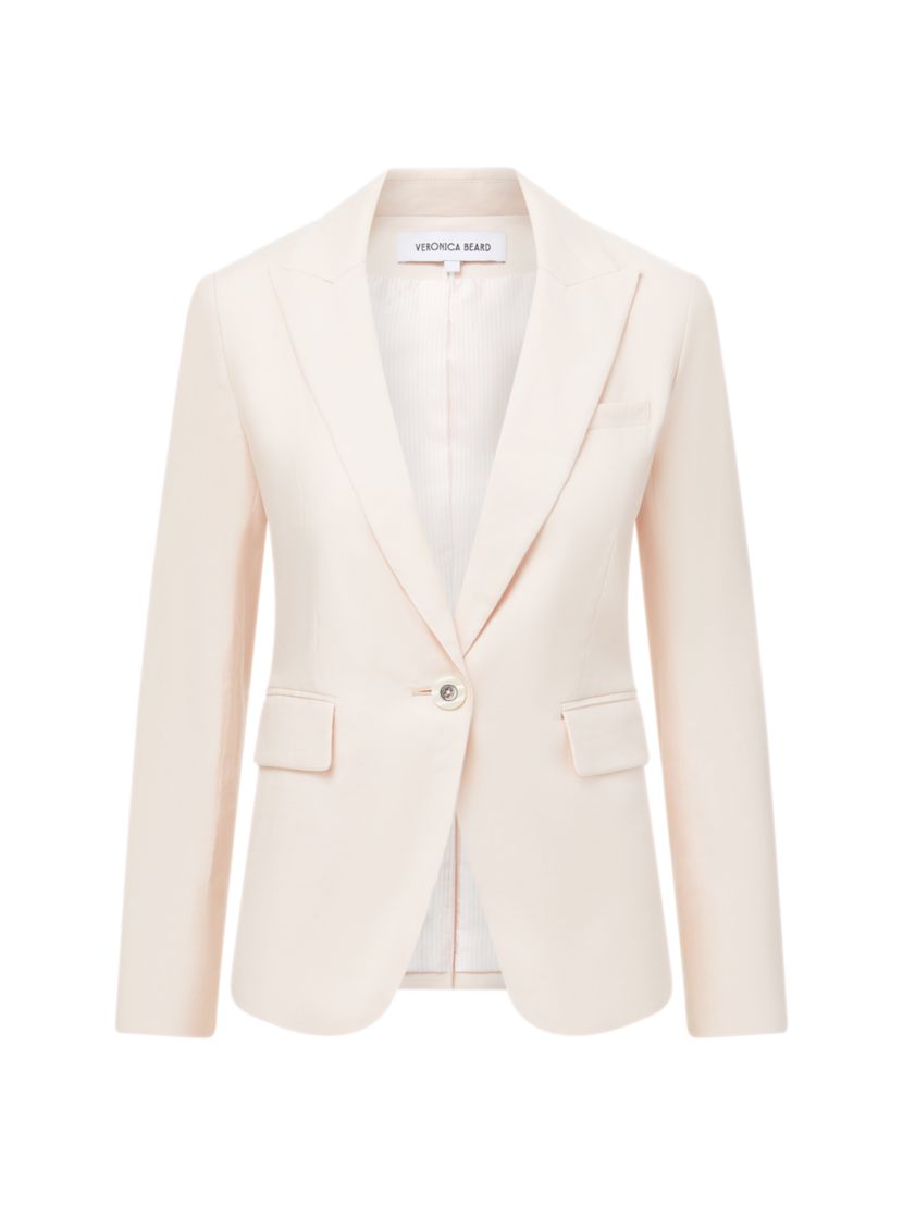 Veronica Beard Cutaway Linen-Blend Dickey Jacket