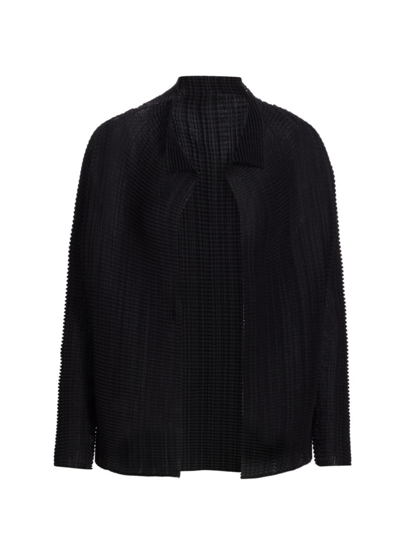 Pleats Please Issey Miyake Wooly Pleats Knit Cardigan