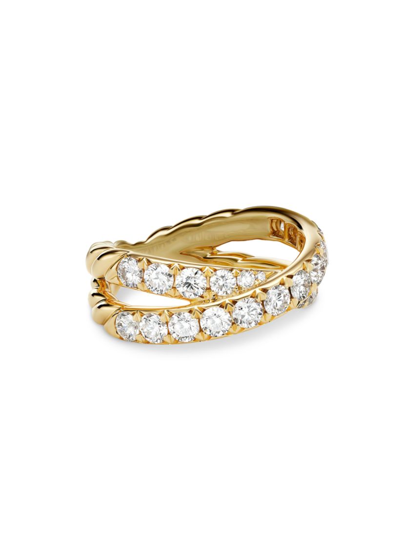 David Yurman DY Crossover Band Ring in 18K Yellow Gold