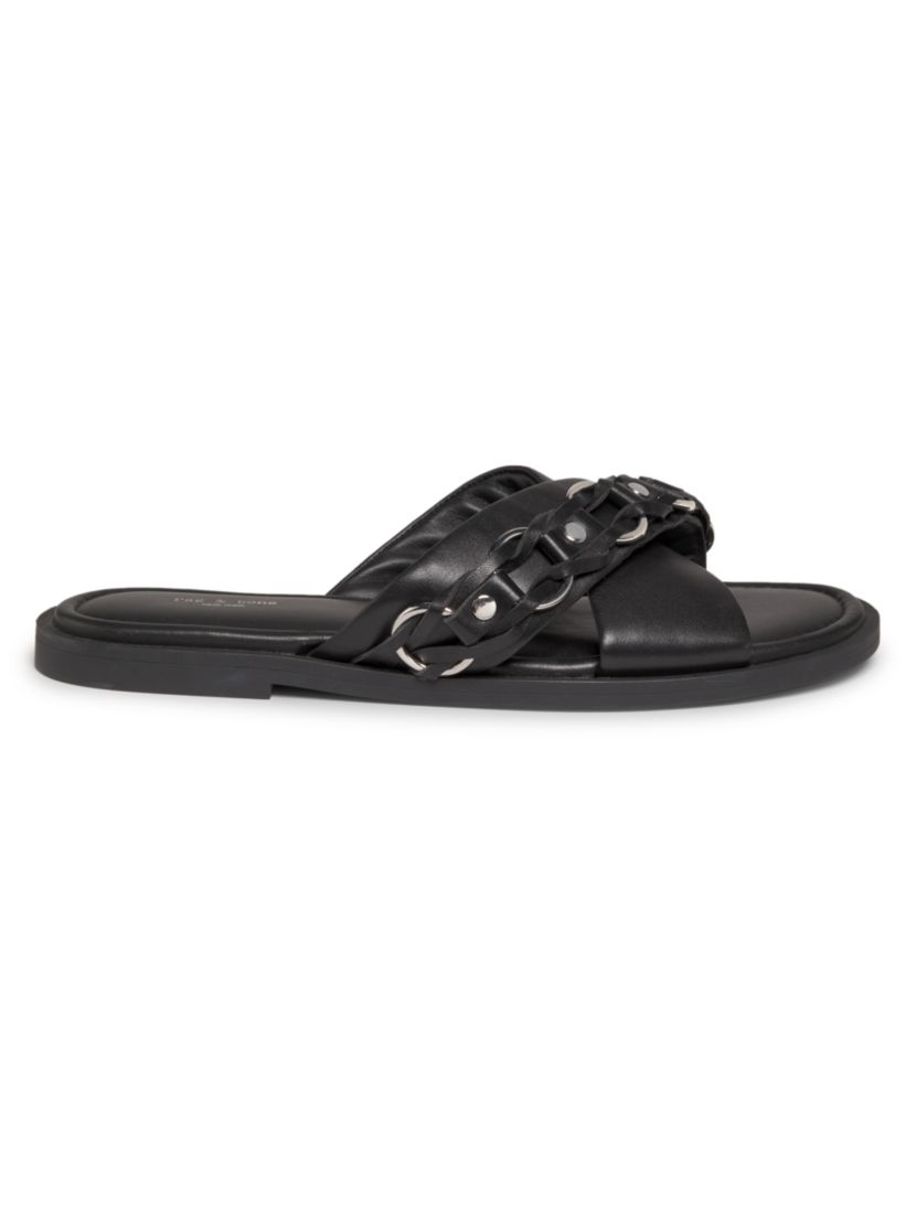 rag & bone Geo Chain Leather Slide Sandals