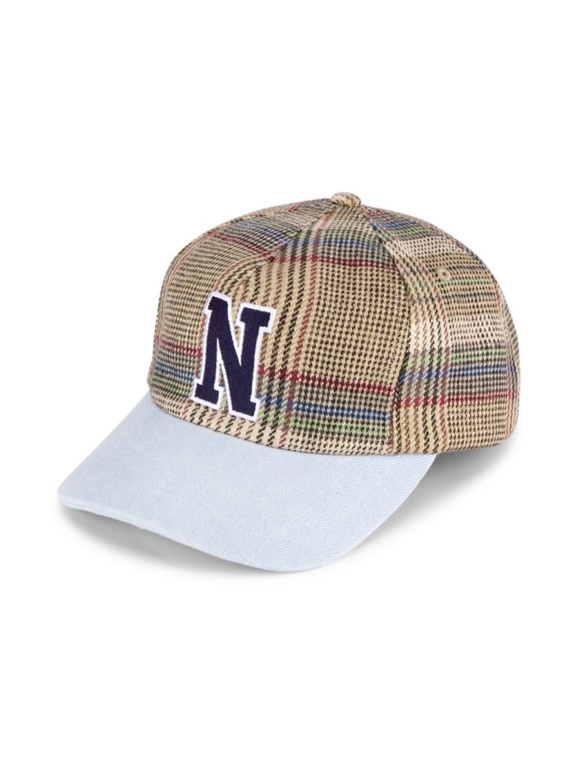 Noah Plaid Crown Logo Linen & Cotton Baseball Cap