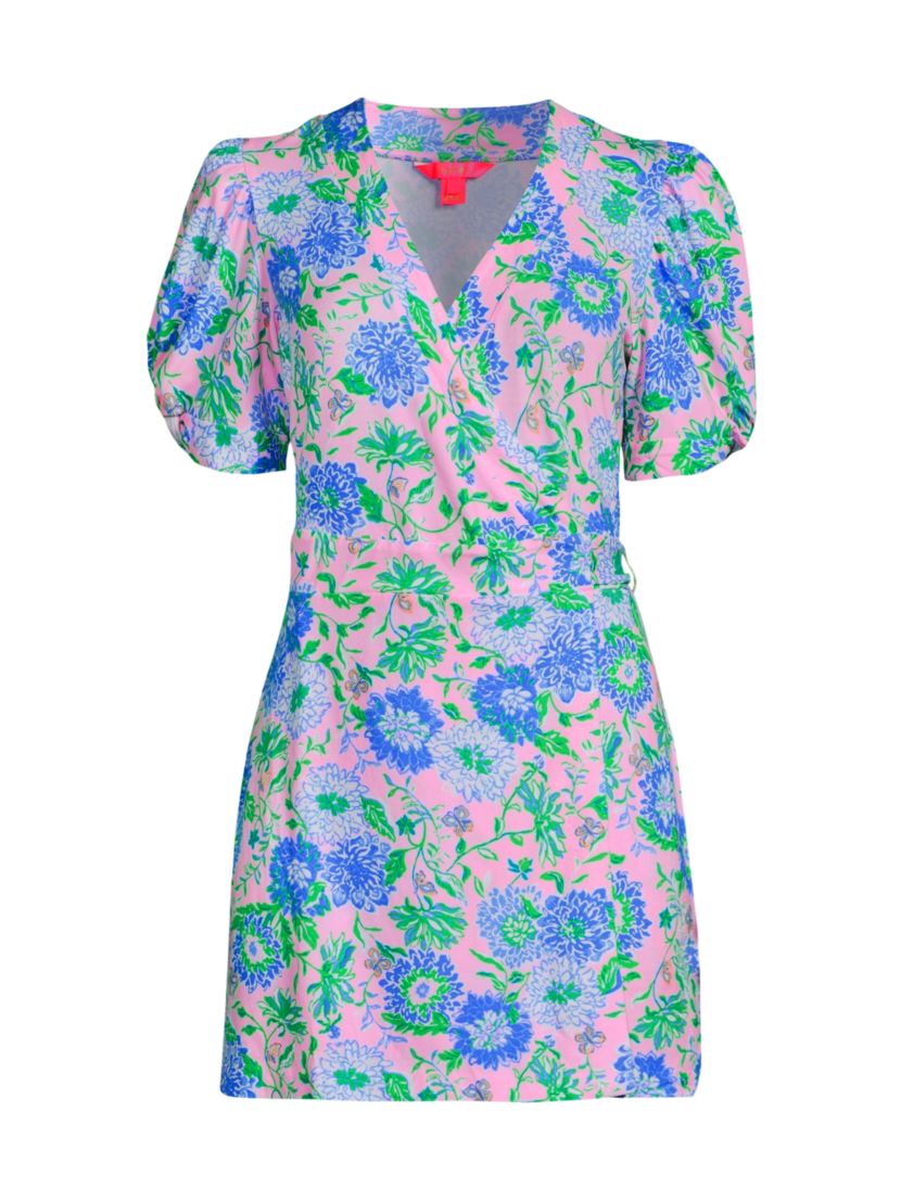 Lilly Pulitzer Sailynn Floral Puff-Sleeve Romper