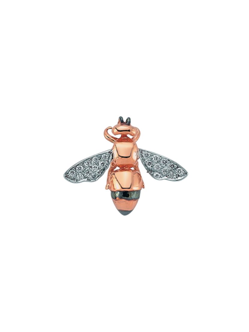 Bee Goddess Honey Bee 14K Rose Gold & Diamond Single Earring