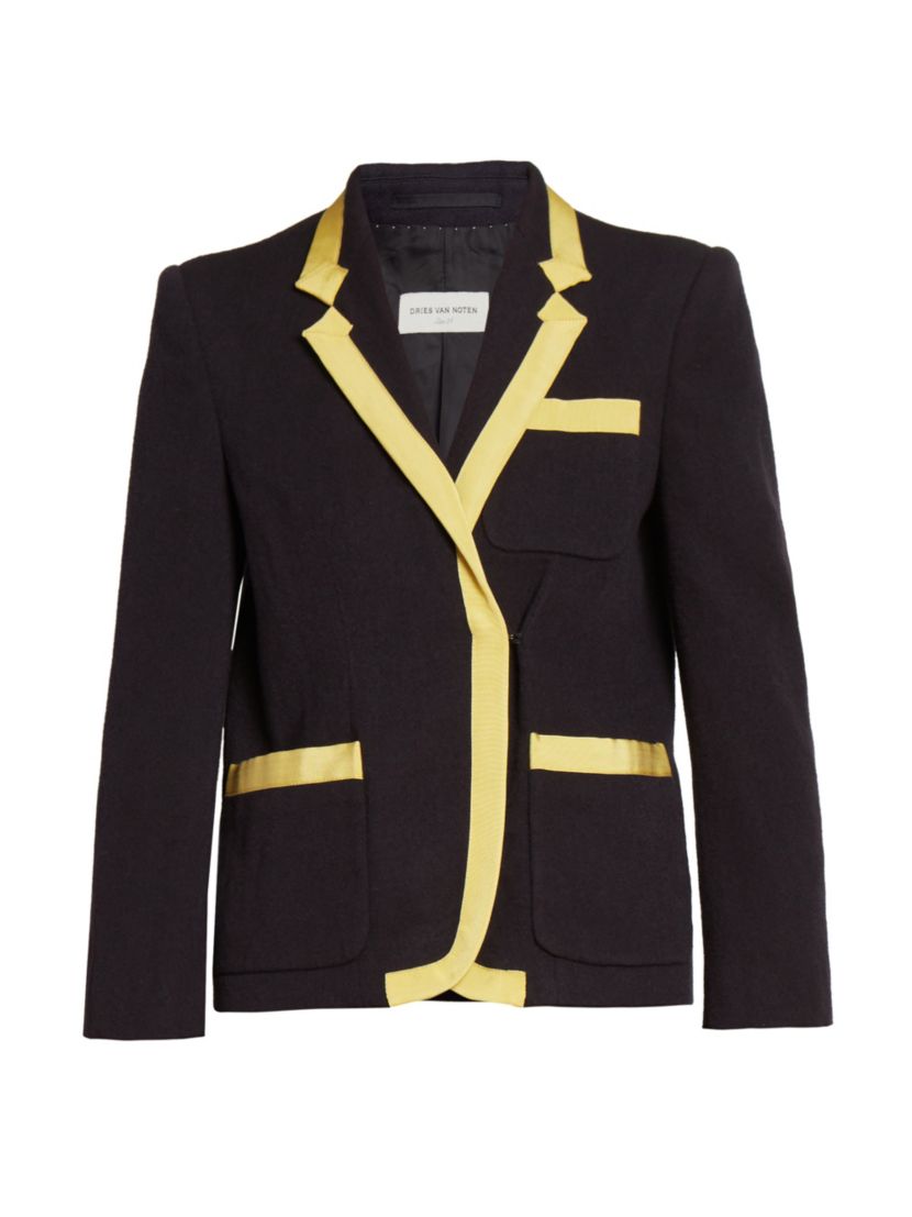 Dries Van Noten Bessie Wool-Blend Tape Jacket