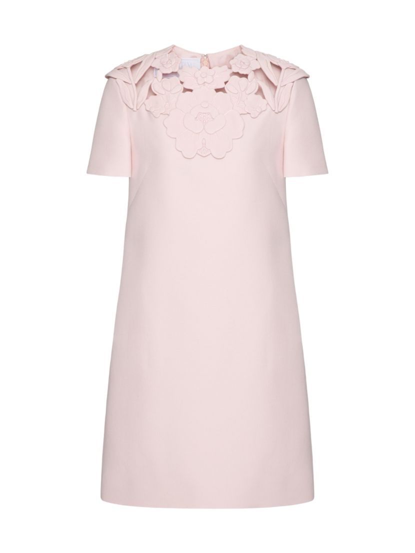 Valentino Garavani Embroidered Crepe Couture Short Dress