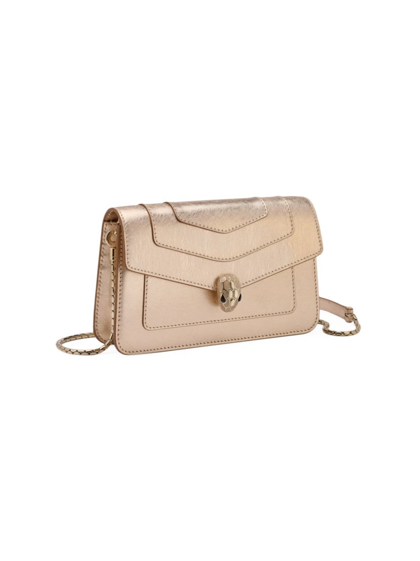 BVLGARI Serpenti Metallic Leather Pochette