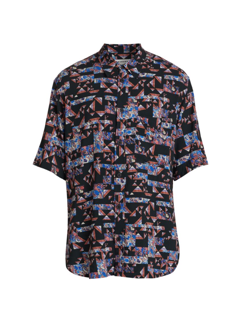 Isabel Marant Vabilio Abstract Button-Front Shirt