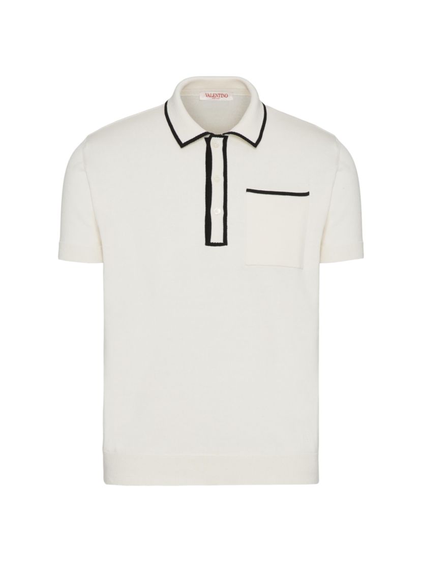 Valentino Garavani Cotton Polo Shirt with Signature VLogo Embroidery