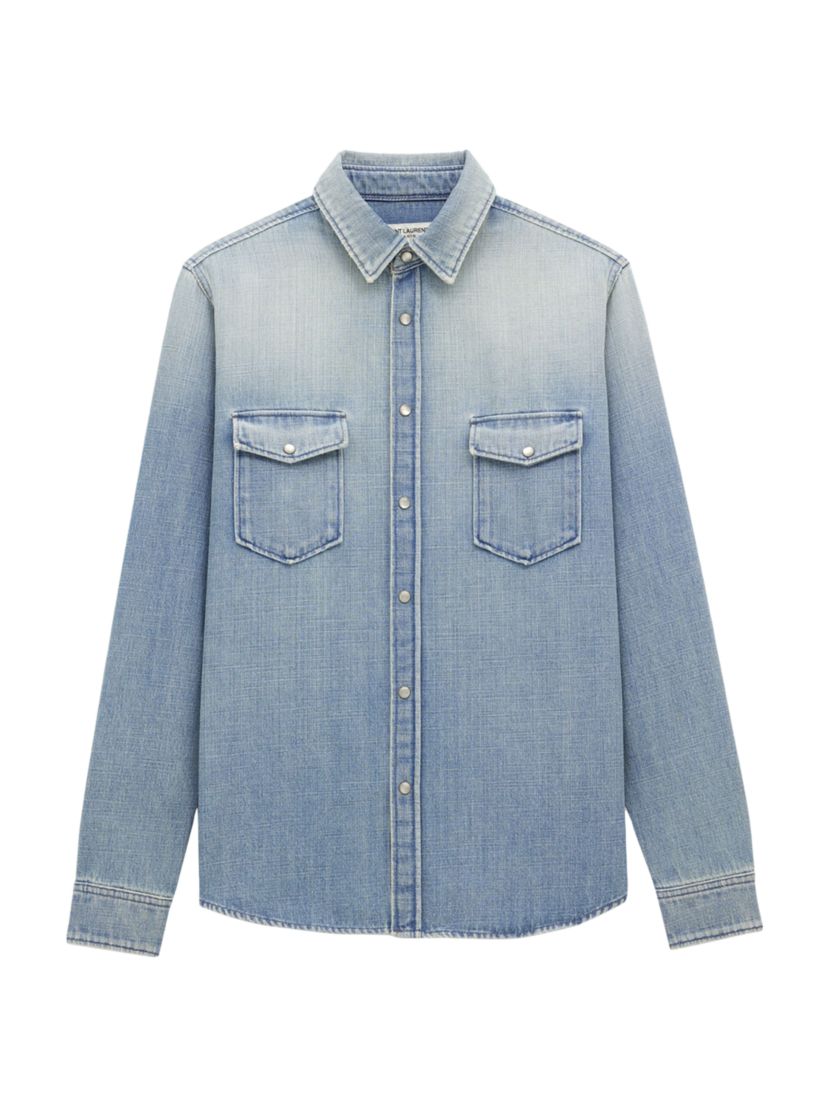 Saint Laurent Oversized Shirt in Light Denim