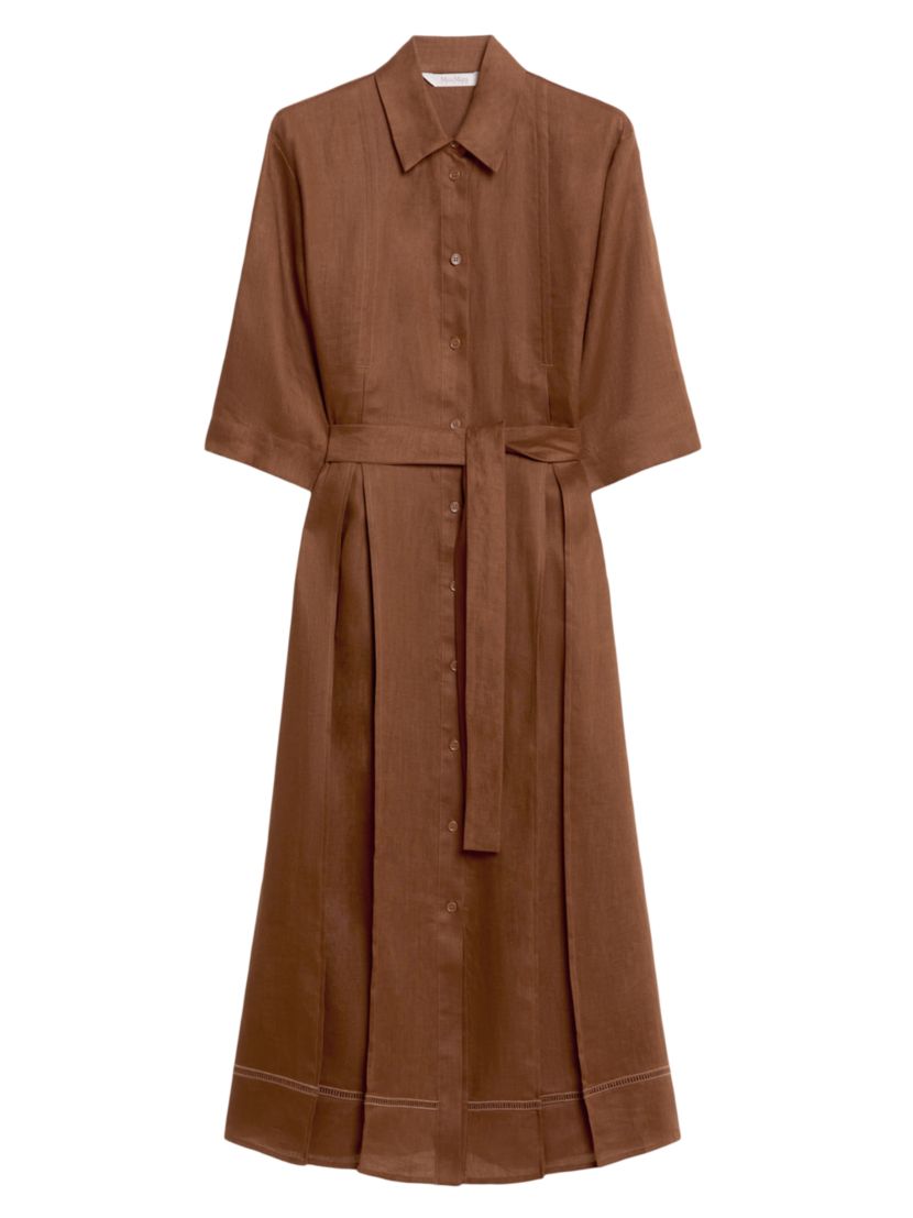 Max Mara Leisure Nocino Linen Midi-Shirtdress