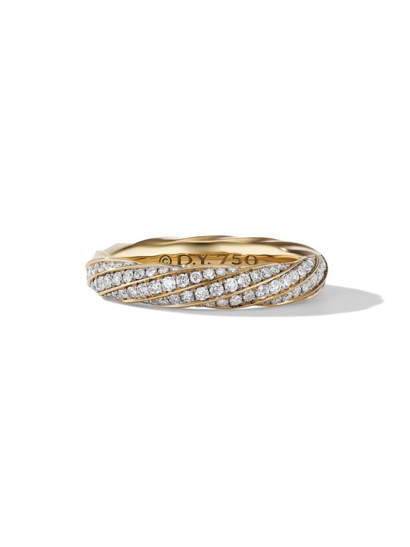 David Yurman Cable Edge Band Ring in 18K Yellow Gold