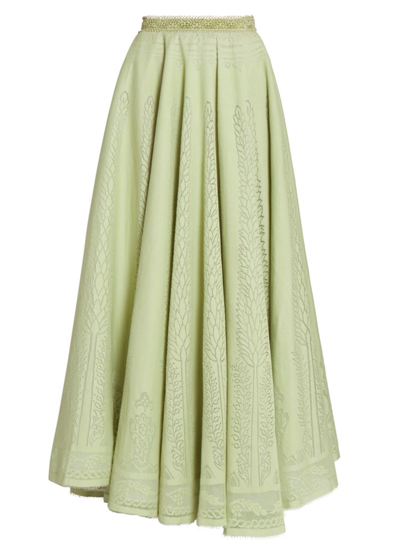 Giambattista Valli Cotton-Blend Pointelle Maxi Skirt