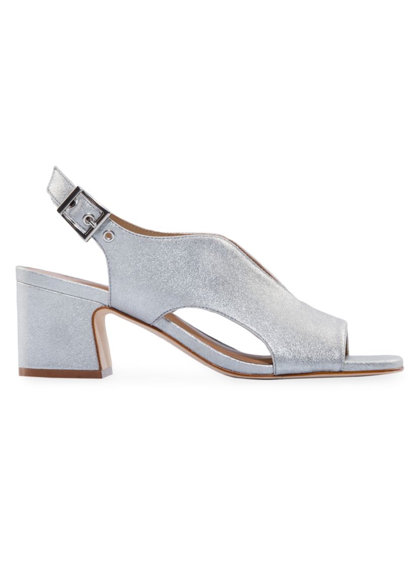 Bernardo Bedford Metallic Suede Mid Heel Sandals