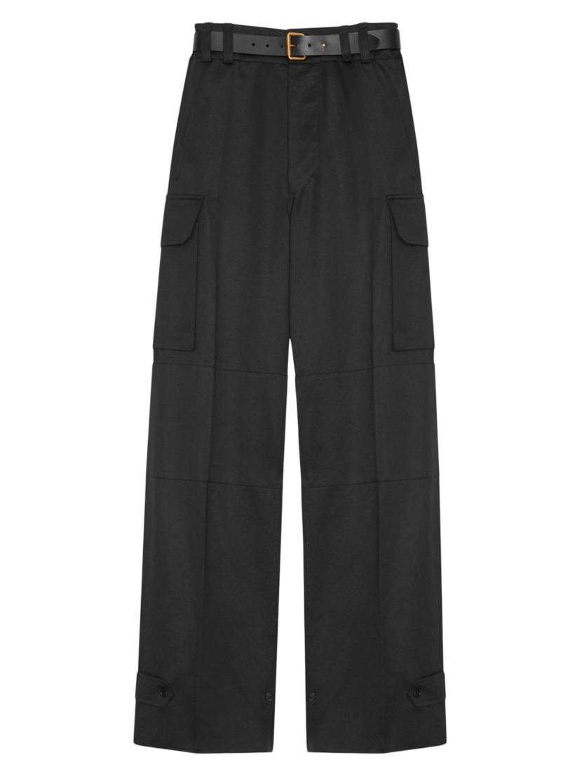 Saint Laurent Cassandre Cargo Pants in Cotton Gabardine