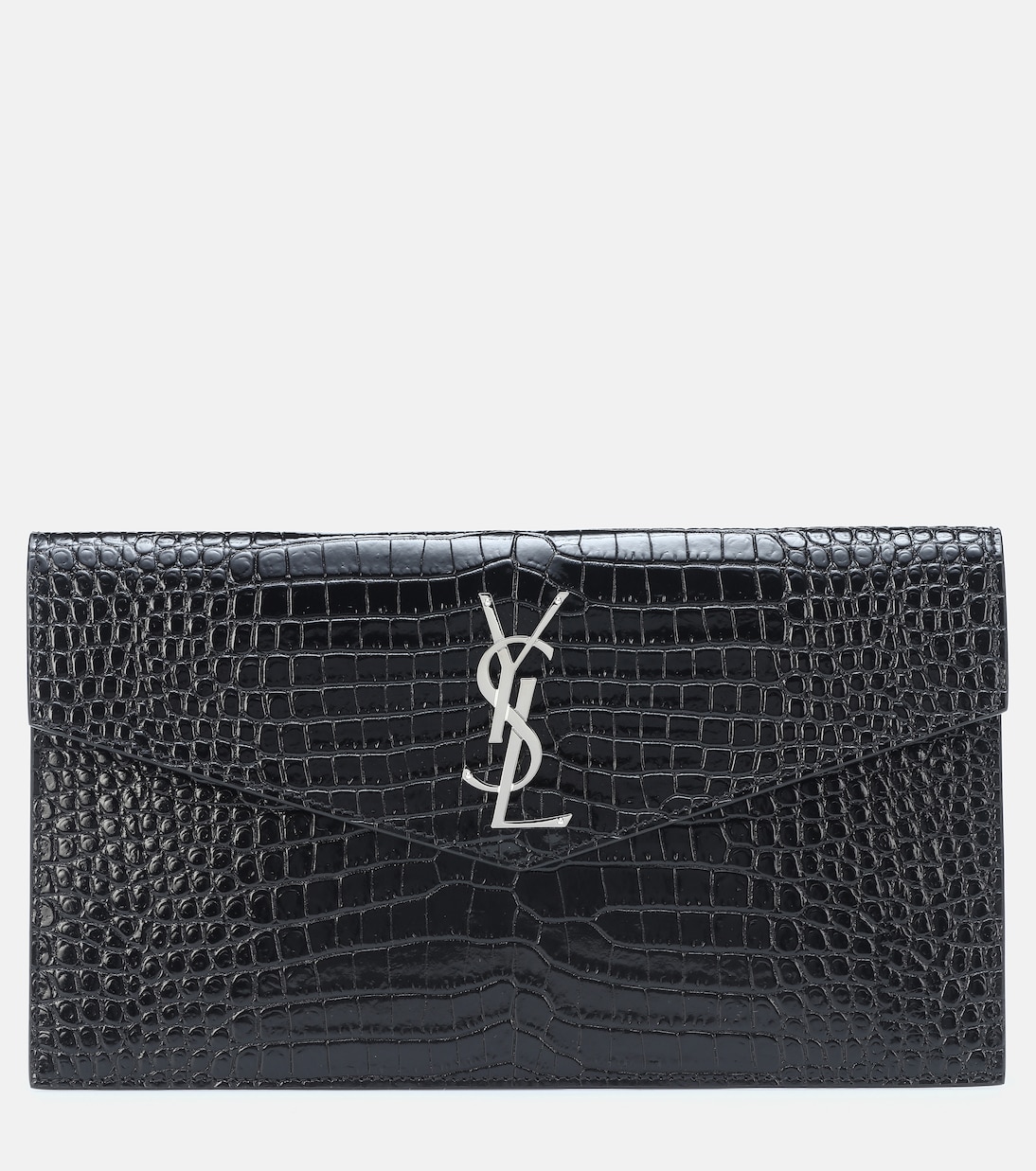 Uptown embossed leather clutch Saint Laurent