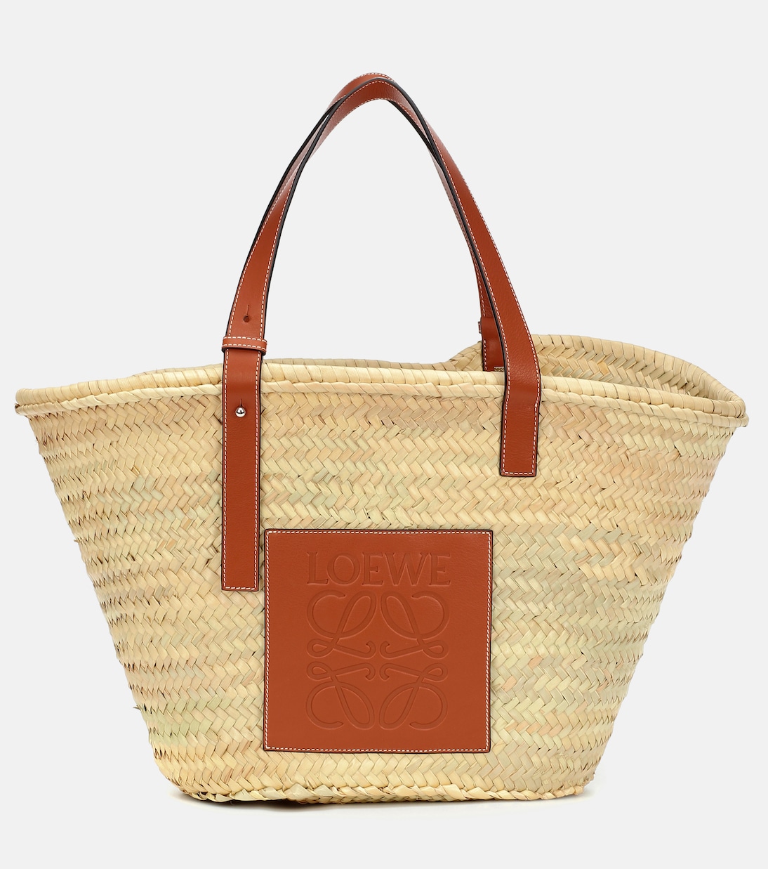 Large leather-trimmed basket tote Loewe