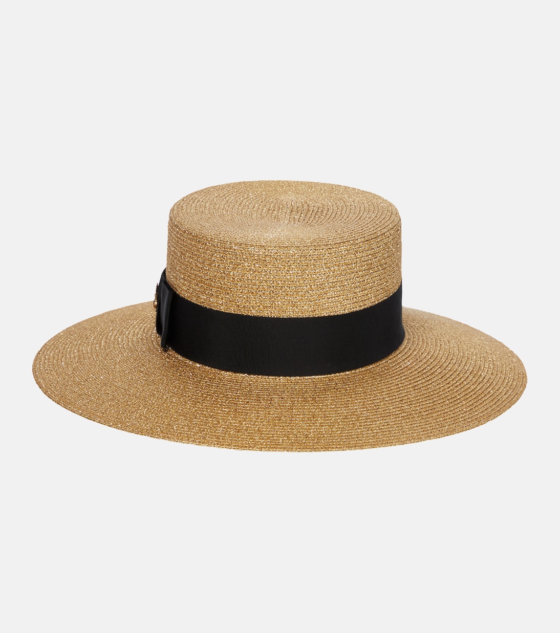 Embellished lamé straw hat Gucci