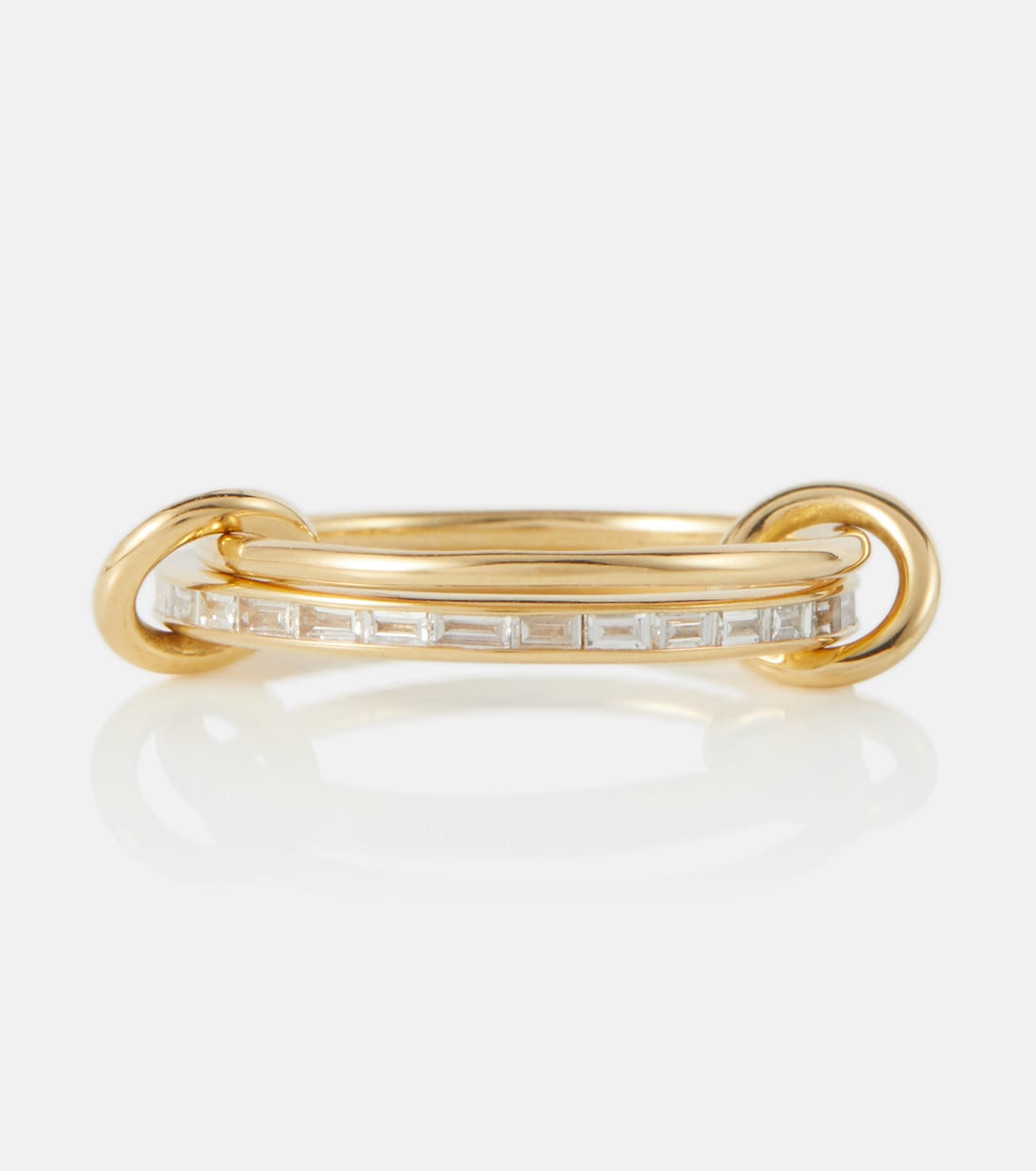 Callisto 18kt gold linked rings with white diamonds Spinelli Kilcollin