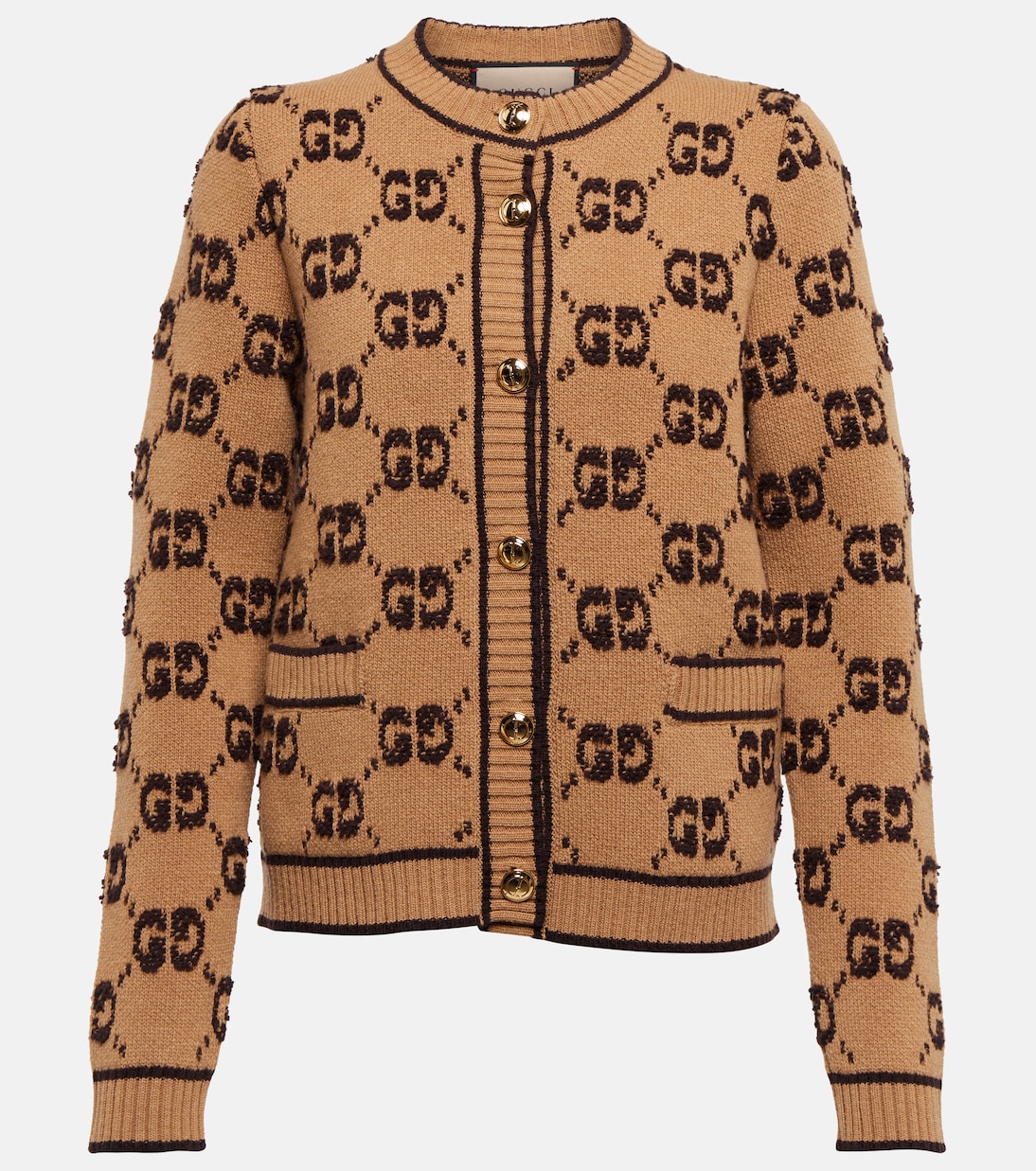 GG jacquard wool bouclé cardigan Gucci