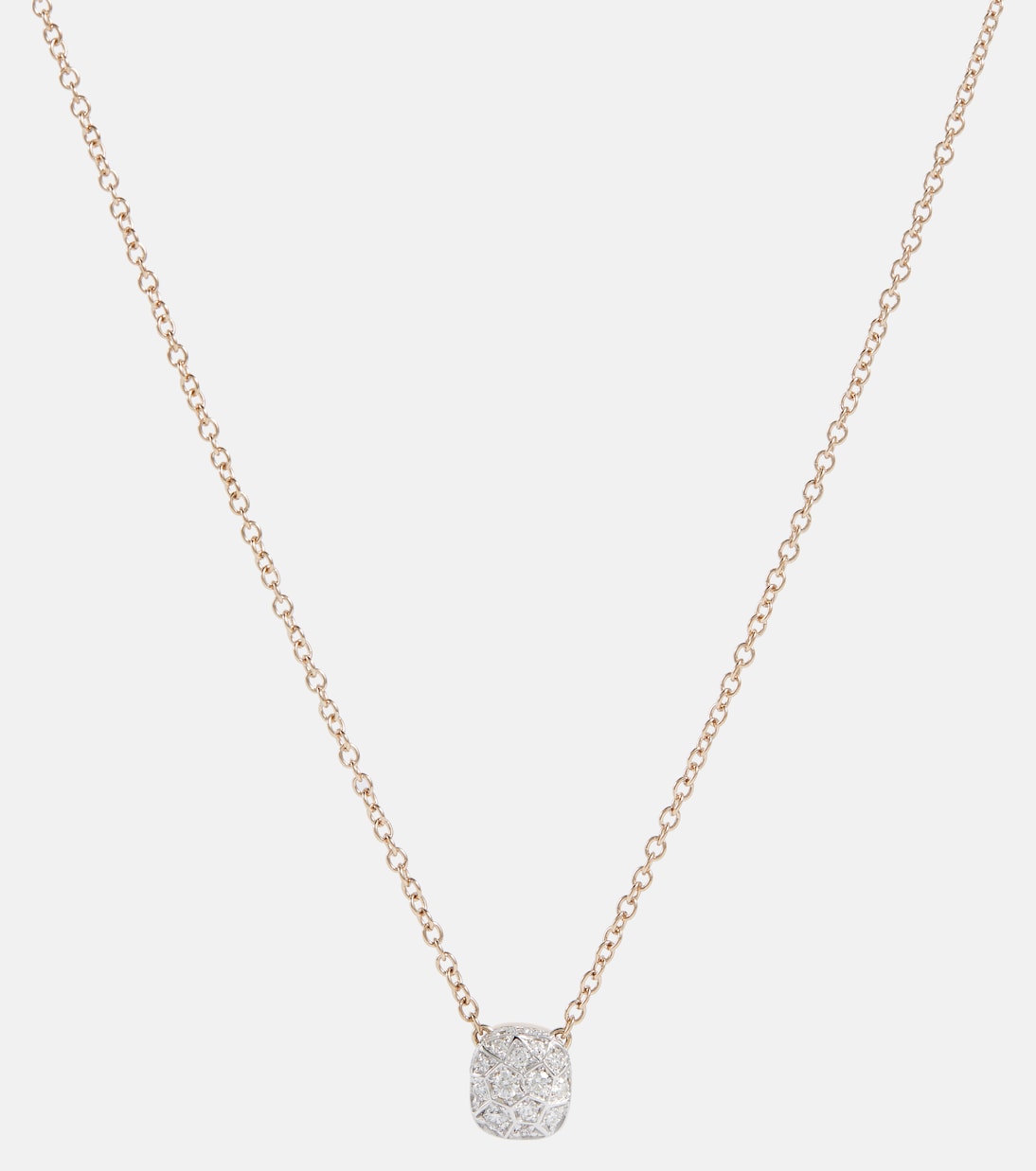 Nudo Solitaire 18kt gold necklace with diamonds Pomellato