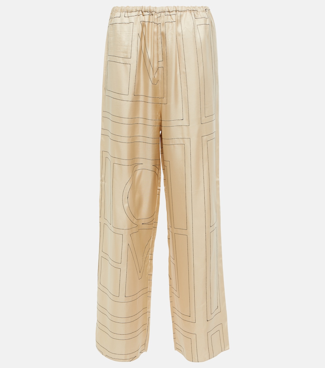 Logo mid-rise silk pants Toteme