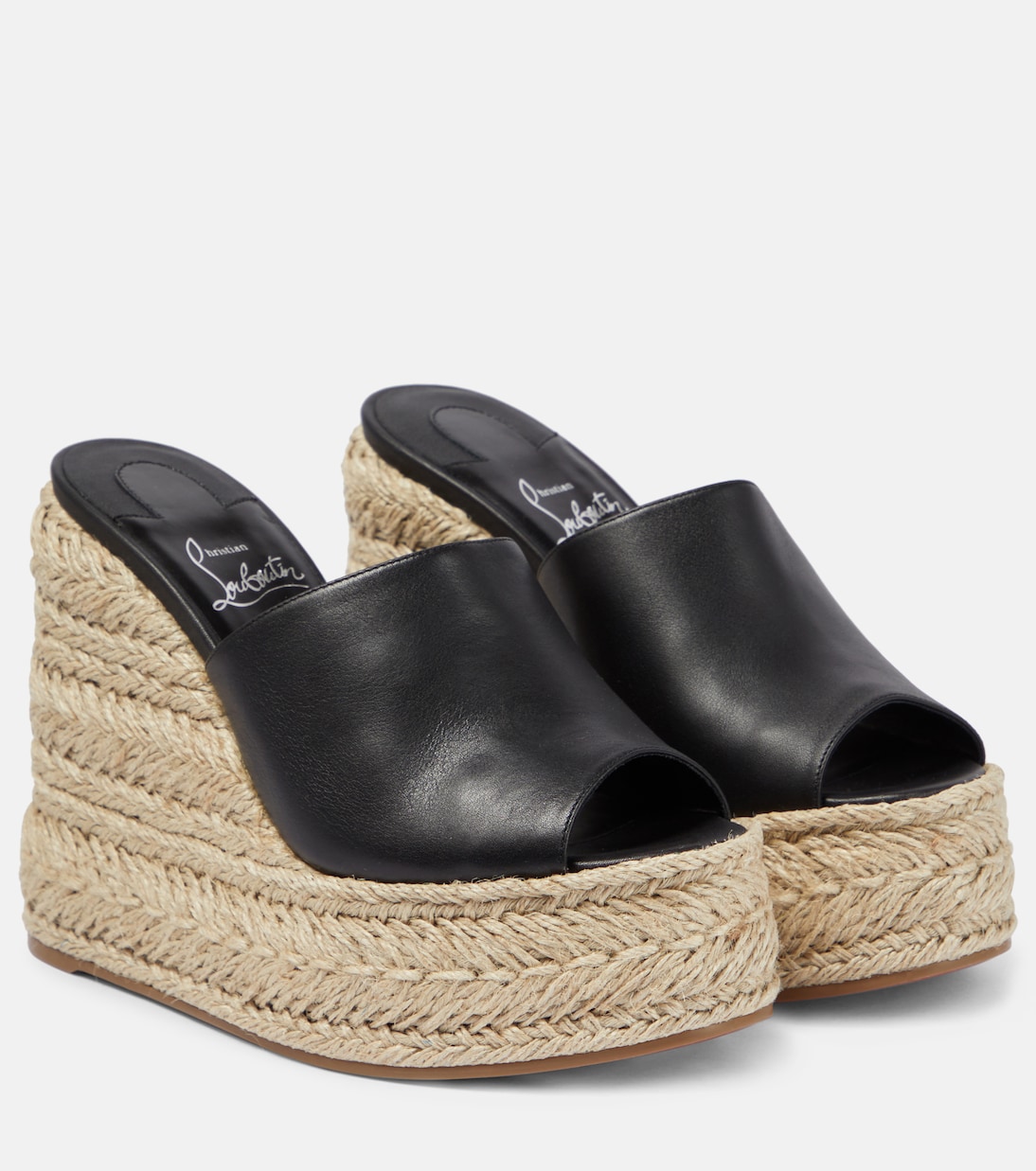 Ariella Zeppa leather espadrille sandals Christian Louboutin